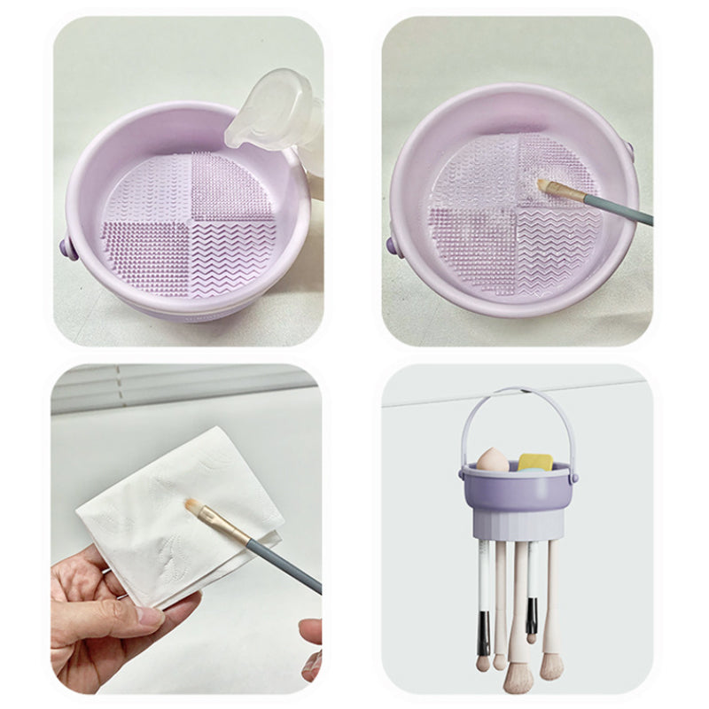 3-in-1 Makeup Brush Cleaning Station | Clean, Dry & Store