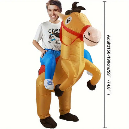 Inflatable Horse Costume for Adults in Jazz Cowboy Style – Animal Theme, Ideal for Carnival and Parties