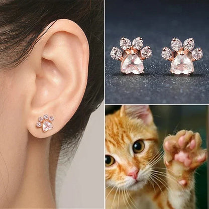 Adorable Cat Paw Charm Earrings