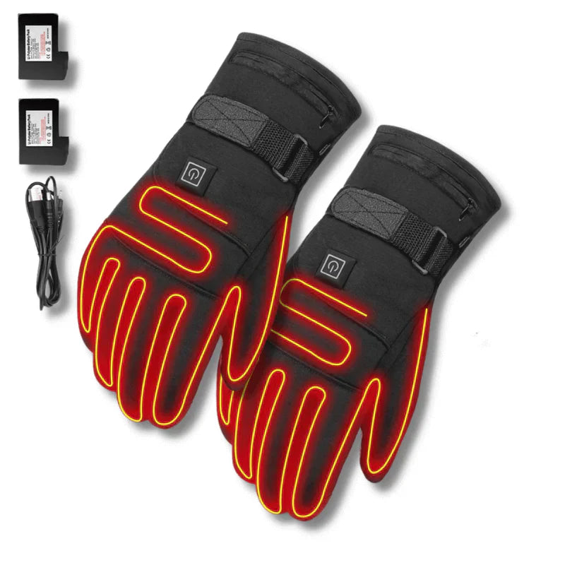 Heated Gloves with Three Heat Settings | Touchscreen Compatible | Black