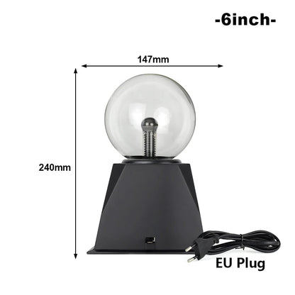 Touch-Activated LED Plasma Ball Lamp with Sound Control – 220V EU Plug, 10-20 cm, Decorative & Party Light