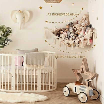 Plush Toy Hammock - Storage Net for Stuffed Animals & Dolls - Space-Saving Organizer & Nursery Decor