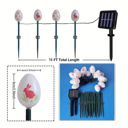 Solar Egg-Shaped LED Outdoor Lights | Weather-Resistant Garden Decor