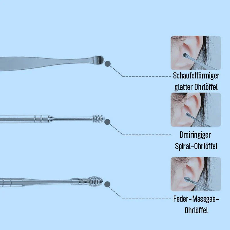 Gentle Ear Cleaning Kit | Stainless Steel, 6-Piece Set, 35g