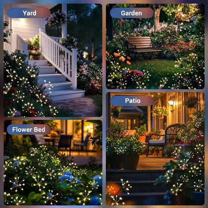 Solar LED Garden Light with Firework Pattern | Waterproof | 8-12 Hours Illumination