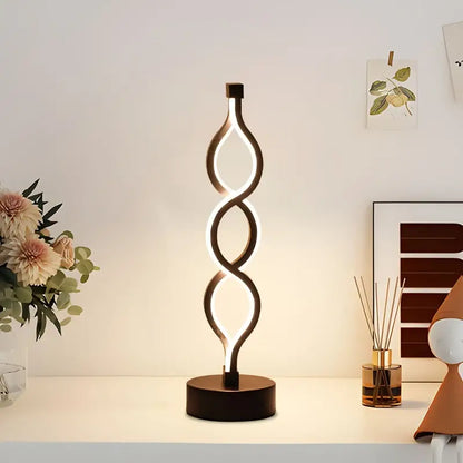 USB Rechargeable LED Table Lamp | Dimmable Spiral Shape | Modern Design for Any Interior