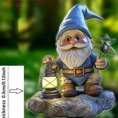 Garden Gnome Stake | Acrylic Material | Weather Resistant | Lawn and Flowerpot Decoration