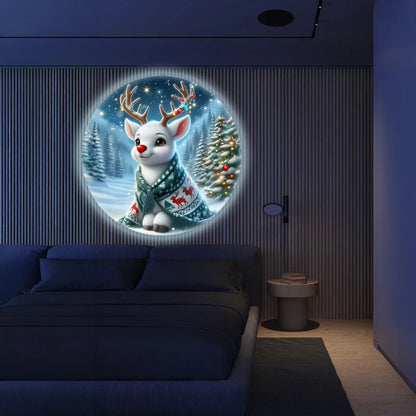 USB LED Projector for Christmas with 3 Pattern Discs - Reindeer, Snowman & Santa Designs - Festive Decoration & Gift Idea
