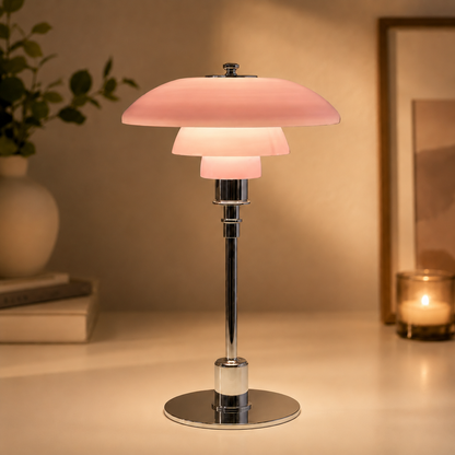Minimalist Glass Shade Table Lamp for Scandinavian Style Bedroom