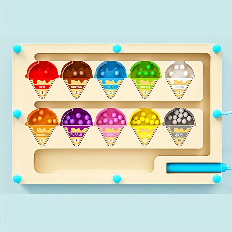 Magnetic Ice Maze Puzzle - Colorful Educational Toy for Kids 3+