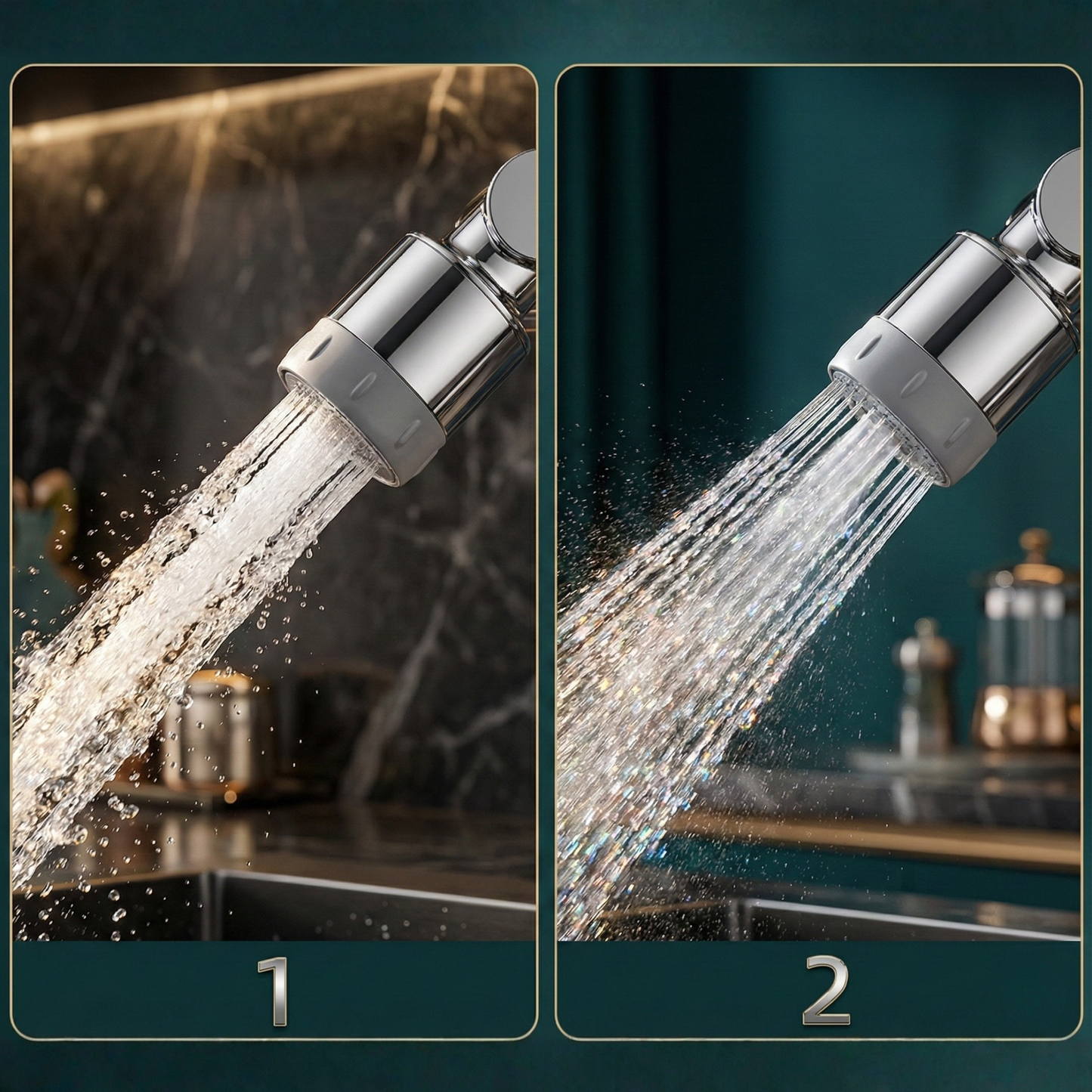 360° Swivel Faucet Attachment for Kitchen Sink – AquaFlex | Dual Spray Modes, No Splash