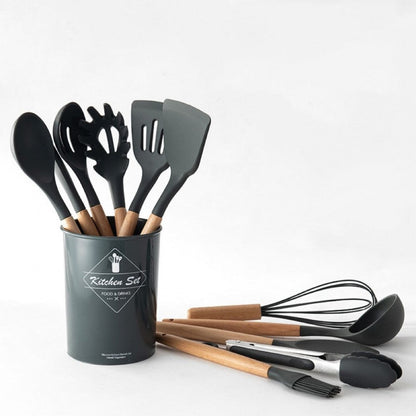 Complete 11-Piece Kitchen Utensil Set in Stylish Jar