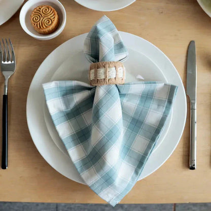 Set of 2 Stylish Checkered Cloth Napkins for Elegant Dining