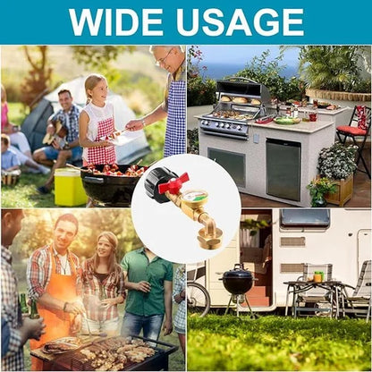 Gas Flow Monitor with Pressure Gauge | Reliable Gas Supply for Grilling & Camping