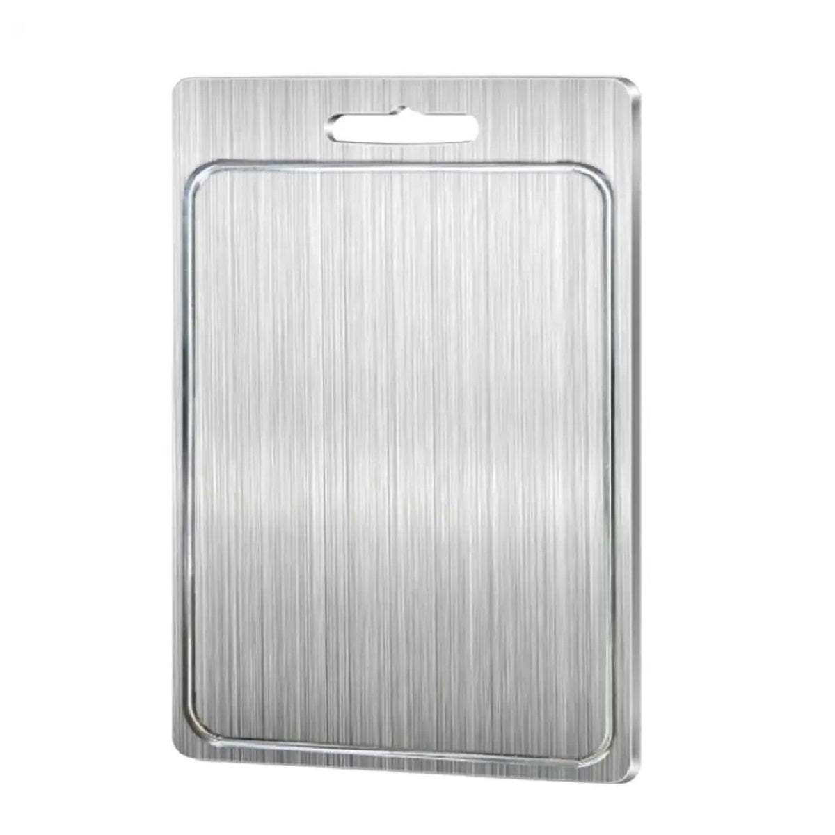 Durable Double-Sided Cutting Board in Stainless Steel and Titanium