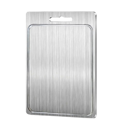 Durable Double-Sided Cutting Board in Stainless Steel and Titanium