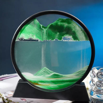 Fluid Motion Sand Art Display - Tranquil Decor Piece