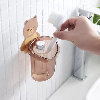 Wall-Mounted Toothbrush Holder Cup in Bear Design