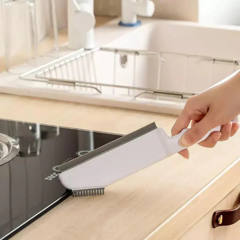 Versatile 3-in-1 Home Cleaning Tool with Scraper & Brush