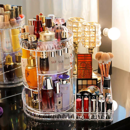 360-Degree Rotating Cosmetic Storage Solution