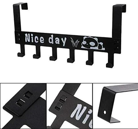 Durable Metal Door Hook Organizer with 6 Hooks