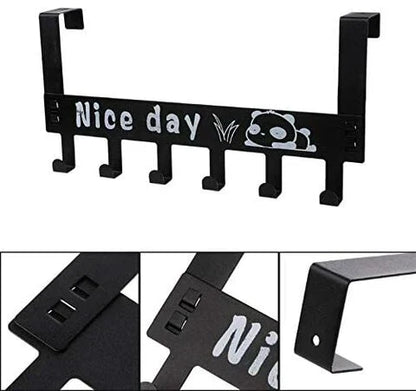 Durable Metal Door Hook Organizer with 6 Hooks