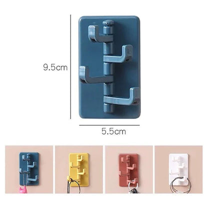 Versatile 360-Degree Swivel Adhesive Wall Hooks
