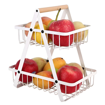 Elegant 3-Tier Metal Fruit Stand - Space-Saving Organizer