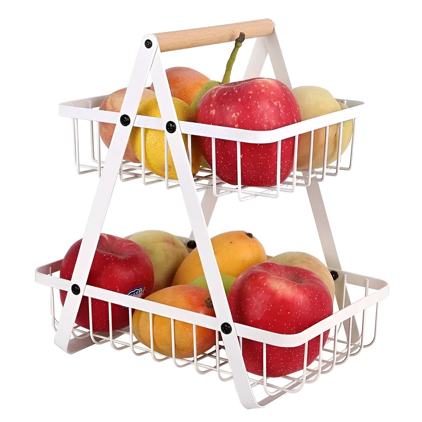 Elegant 3-Tier Metal Fruit Stand - Space-Saving Organizer