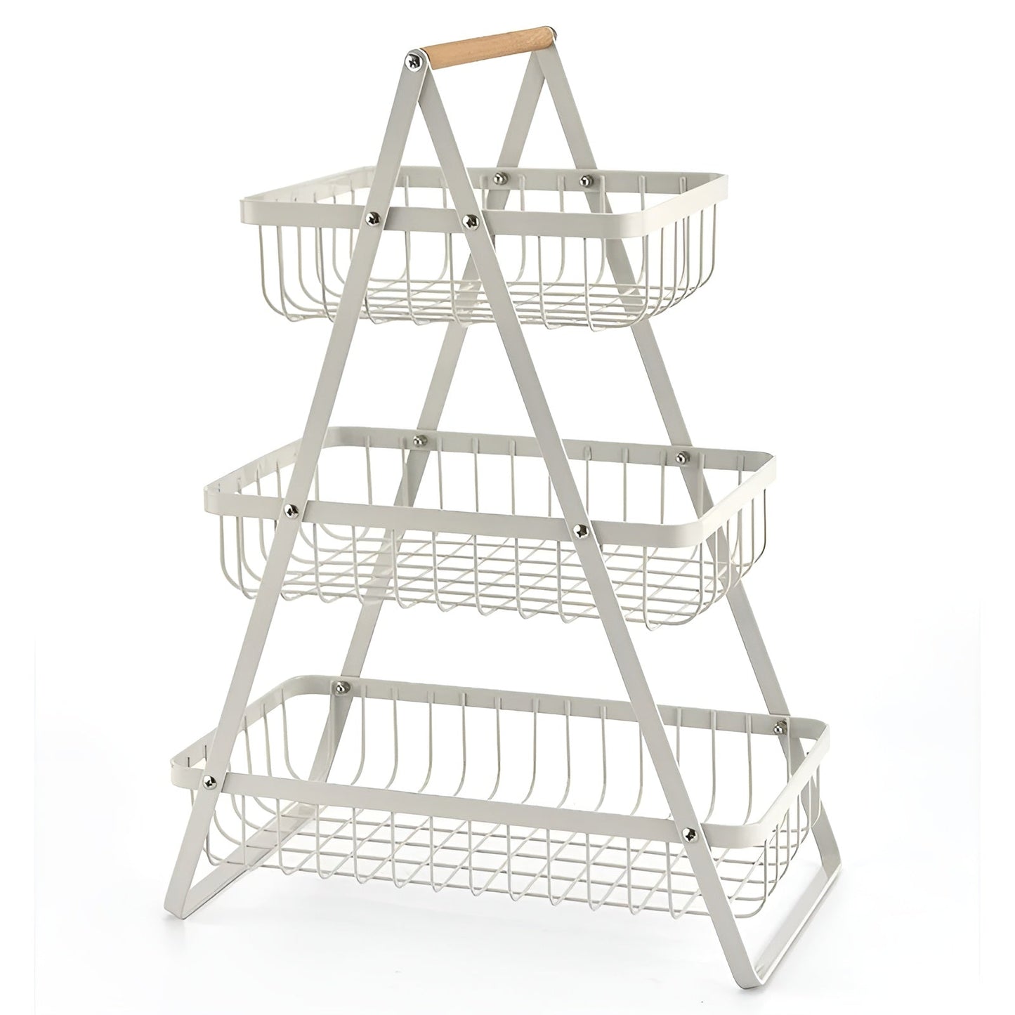 Elegant 3-Tier Metal Fruit Stand - Space-Saving Organizer