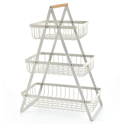 Elegant 3-Tier Metal Fruit Stand - Space-Saving Organizer