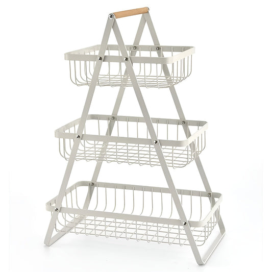 Elegant 3-Tier Metal Fruit Stand - Space-Saving Organizer
