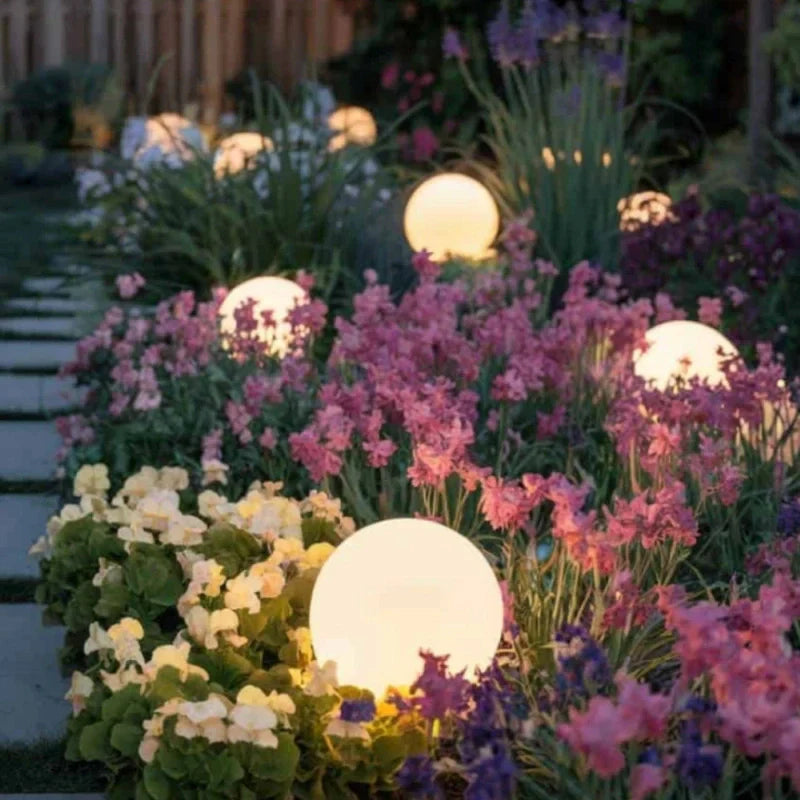 Outdoor Garden and Patio LED Lights with Color-Changing Sphere Design