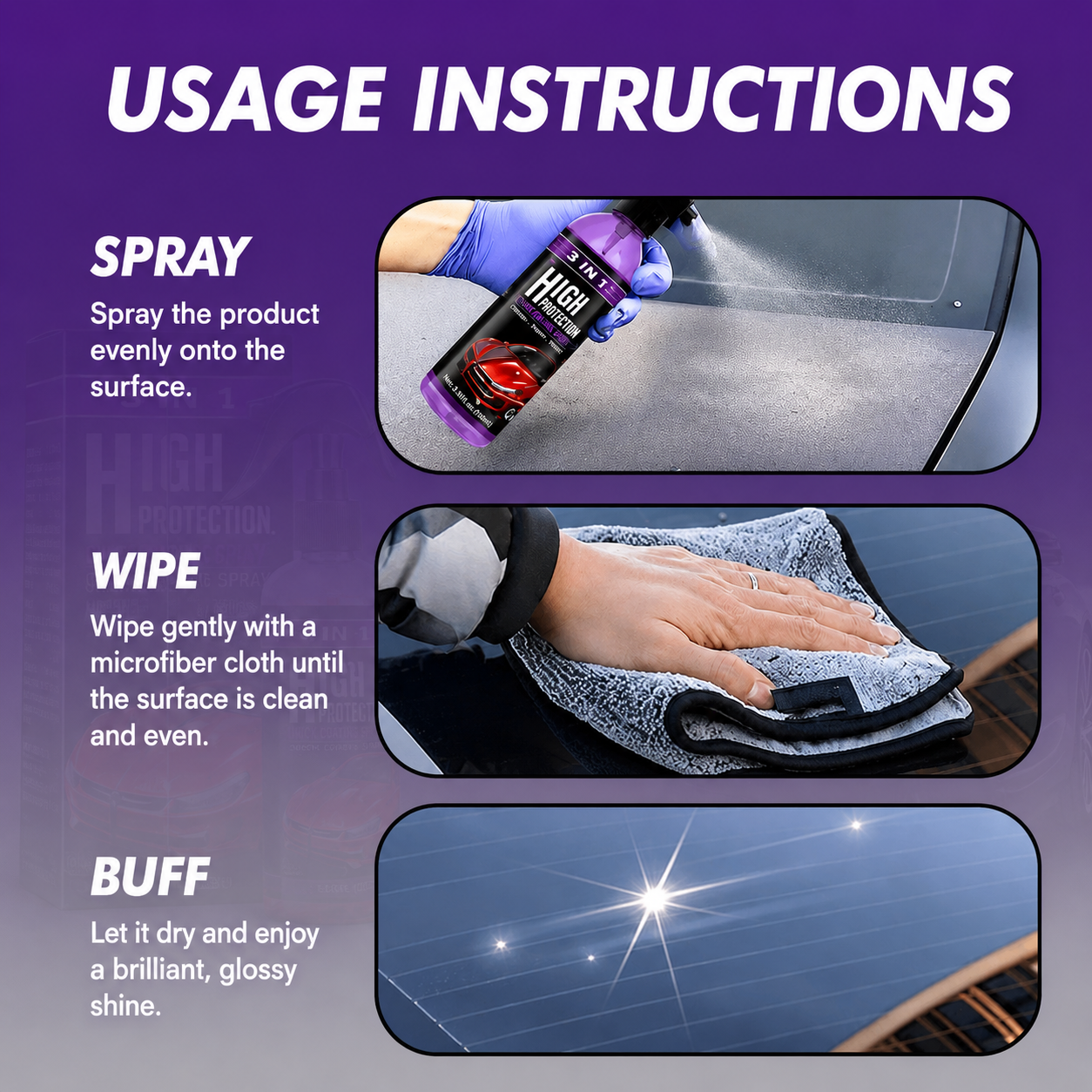 Ultimate 3-in-1 Car Care Spray | Clean, Polish, Protect