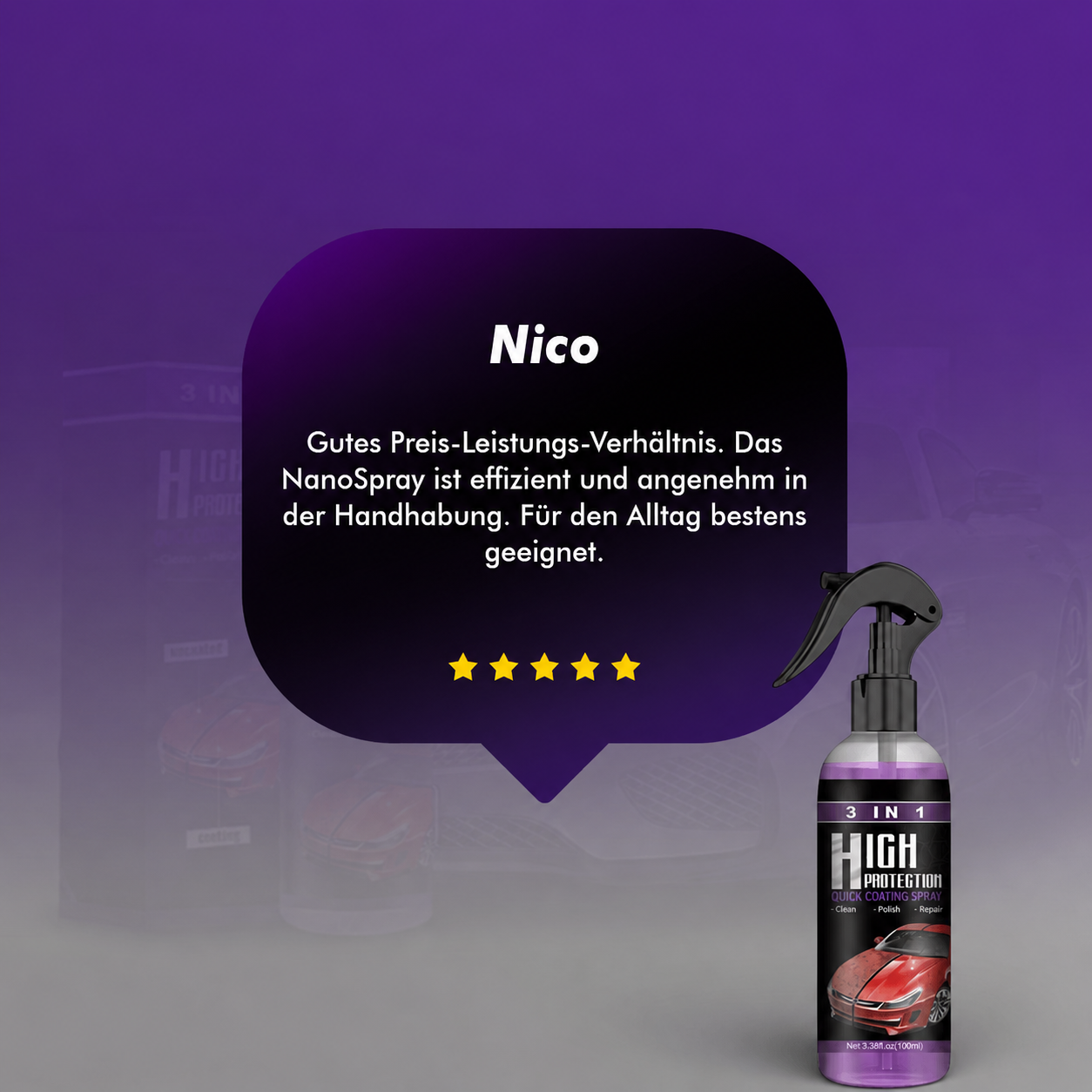 Ultimate 3-in-1 Car Care Spray | Clean, Polish, Protect