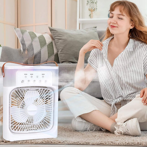 Portable 3-in-1 Air Cooler and Humidifier with Adjustable Fan Speeds