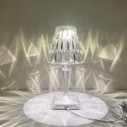 Elegant Touch Sensor Table Lamp with USB – CrystalGlow Design
