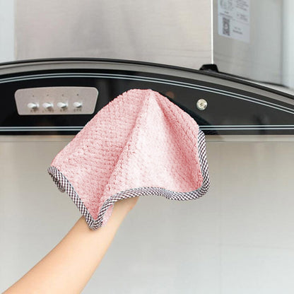3 Pack Soft Touch Coral Fleece Kitchen Cloths - Pink