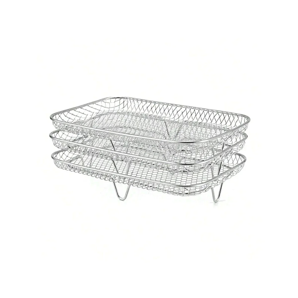 Versatile 3-Layer Stainless Steel Air Fryer Rack Accessory