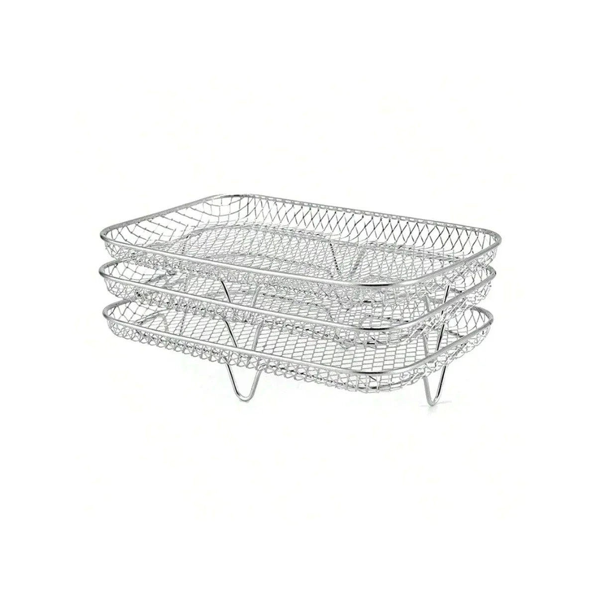 Universal Stackable Accessory for Air Fryers - 3-Tier Stainless Steel Rack