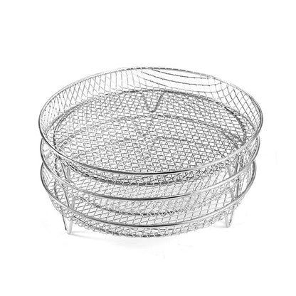 Versatile 3-Layer Stainless Steel Air Fryer Rack Accessory