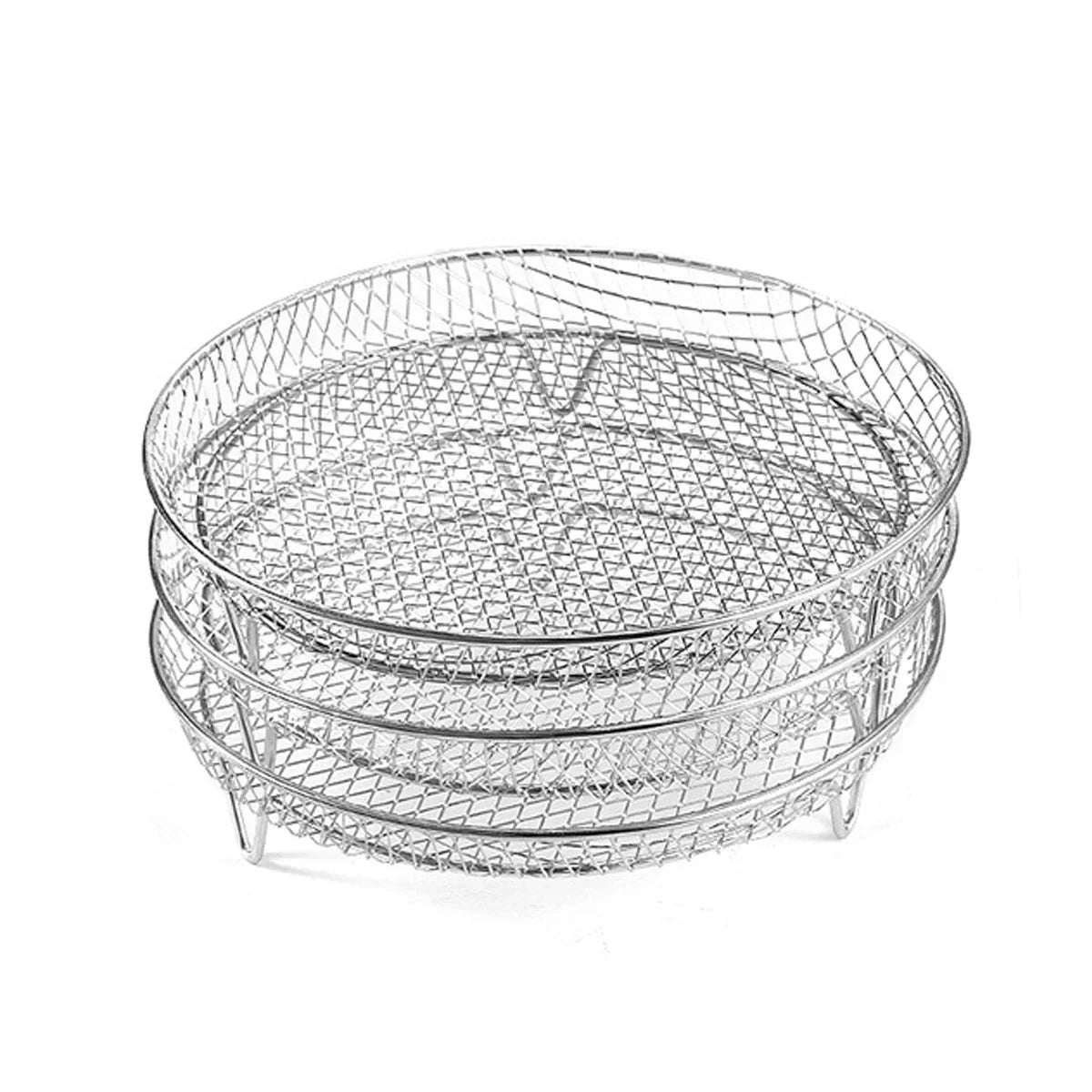 Universal Stackable Accessory for Air Fryers - 3-Tier Stainless Steel Rack