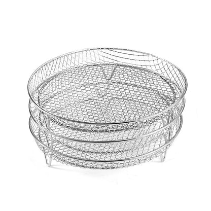 Universal Stackable Accessory for Air Fryers - 3-Tier Stainless Steel Rack