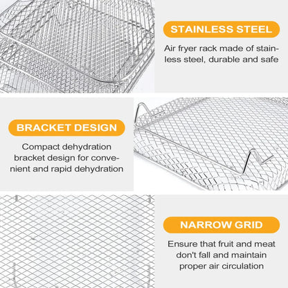 Universal Stackable Accessory for Air Fryers - 3-Tier Stainless Steel Rack