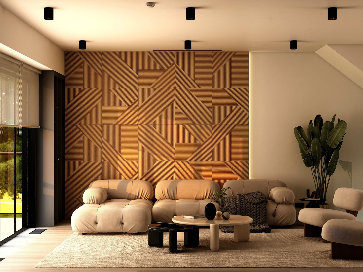 Contemporary Solid Wood Panel