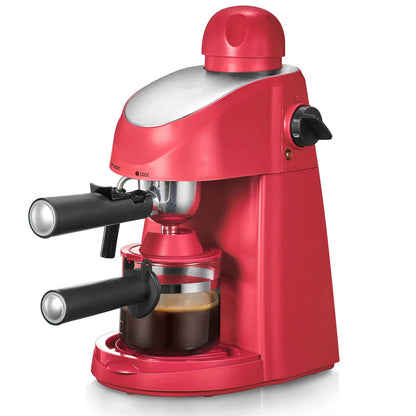 Espresso Maker with 3.5 Bar Pressure, Milk Frother & 4-Cup Capacity