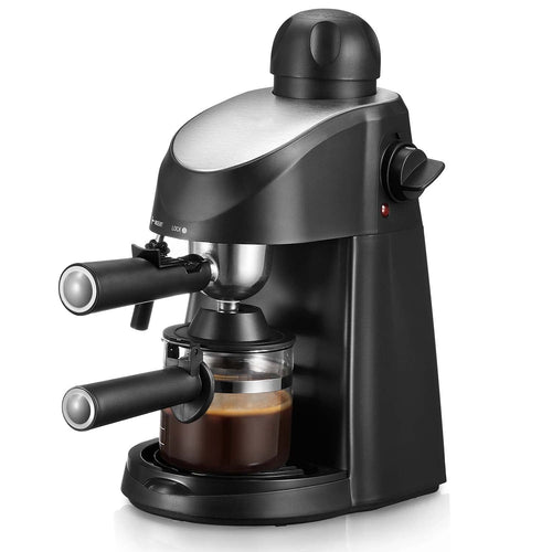 Espresso Maker with 3.5 Bar Pressure, Milk Frother & 4-Cup Capacity