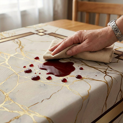 Elegant Table Style with Effortless Spill Protection – Marble Design