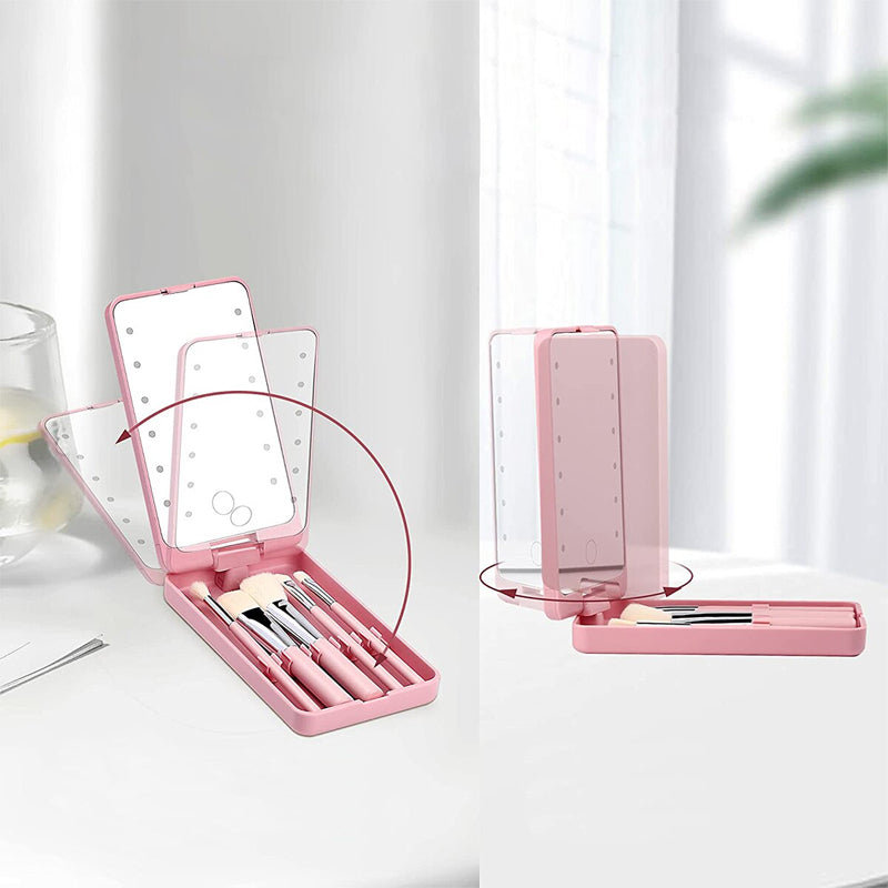 Flawless Makeup Application with Clean Brushes and Ideal Lighting