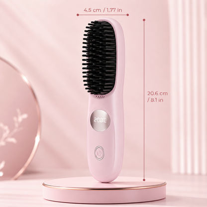 LED Display Cordless Hair Straightening Brush